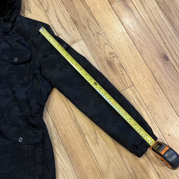 Michael Kors Black Camouflage Women’s Jacket Full Zip Button Snap Pockets Small - Picture 9 of 11